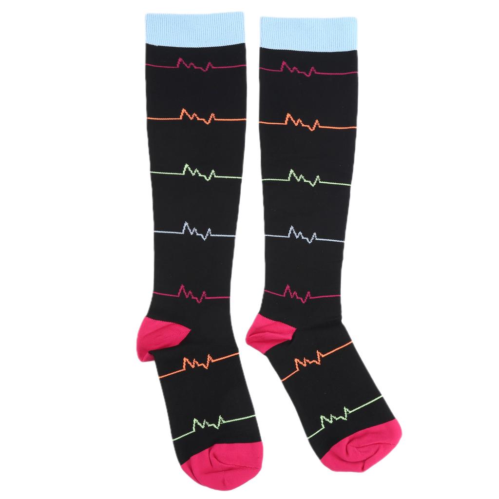 1 Pair Sports Pressure Stockings Elastic Calf Care for Running and Riding Mountaineering S M Black Flash