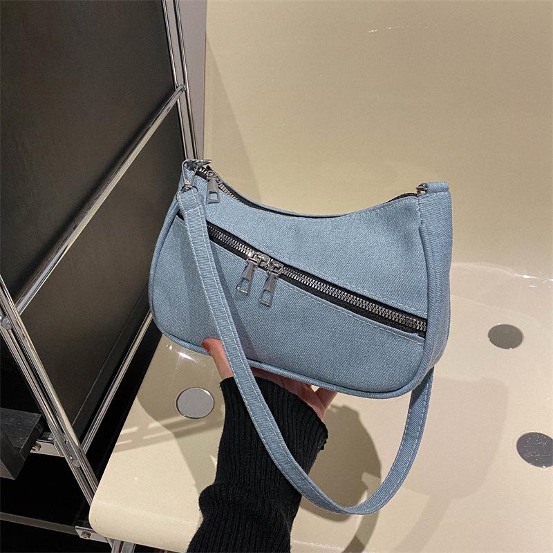 Denim Fashion Casual Bag 2025 New Shoulder Underarm Bag Small Square Bag