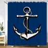 Waterproof Frabic Shower Curtains Nordic Style Mediterranean Nautical Anchor 3D Printed Bathroom Curtain Polyester Bath Curtain