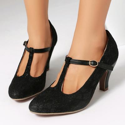 Women's High Heels Mary Janes Shoes 2025 Autumn Elegant T-strap Beige Black Heeled Party Wedding Dance Shoes Female Dress Pumps