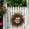 Christmas Wreath Outdoor Artificial 19.6 Inch Party Supplies With Berries Christmas Red Berry Wreath For Daily Holiday Birthday