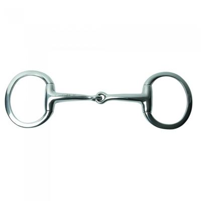 Korsteel Stainless Steel Featherweight Thin Mouth Jointed Flat Ring Eggbutt Snaffle Bit