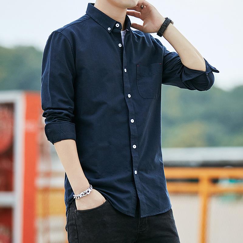 Herren-Hemdmantel für Frühling und Herbst, langärmeliges Baumwollhemd