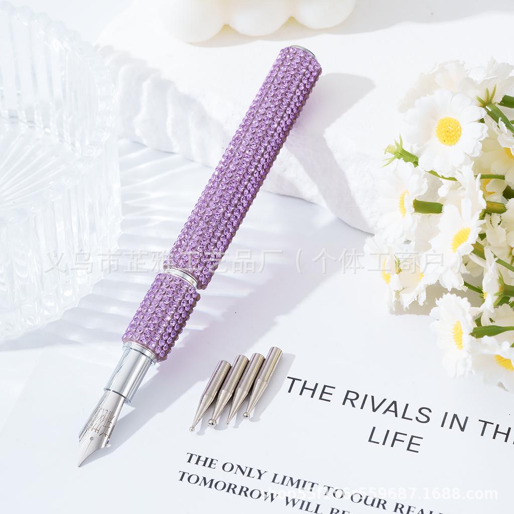 Diamond-encrusted manicure pen, drawing extremely fine manicure pen, painting pen, tracing pen, point drill pen 5 kinds of heads can be replaced