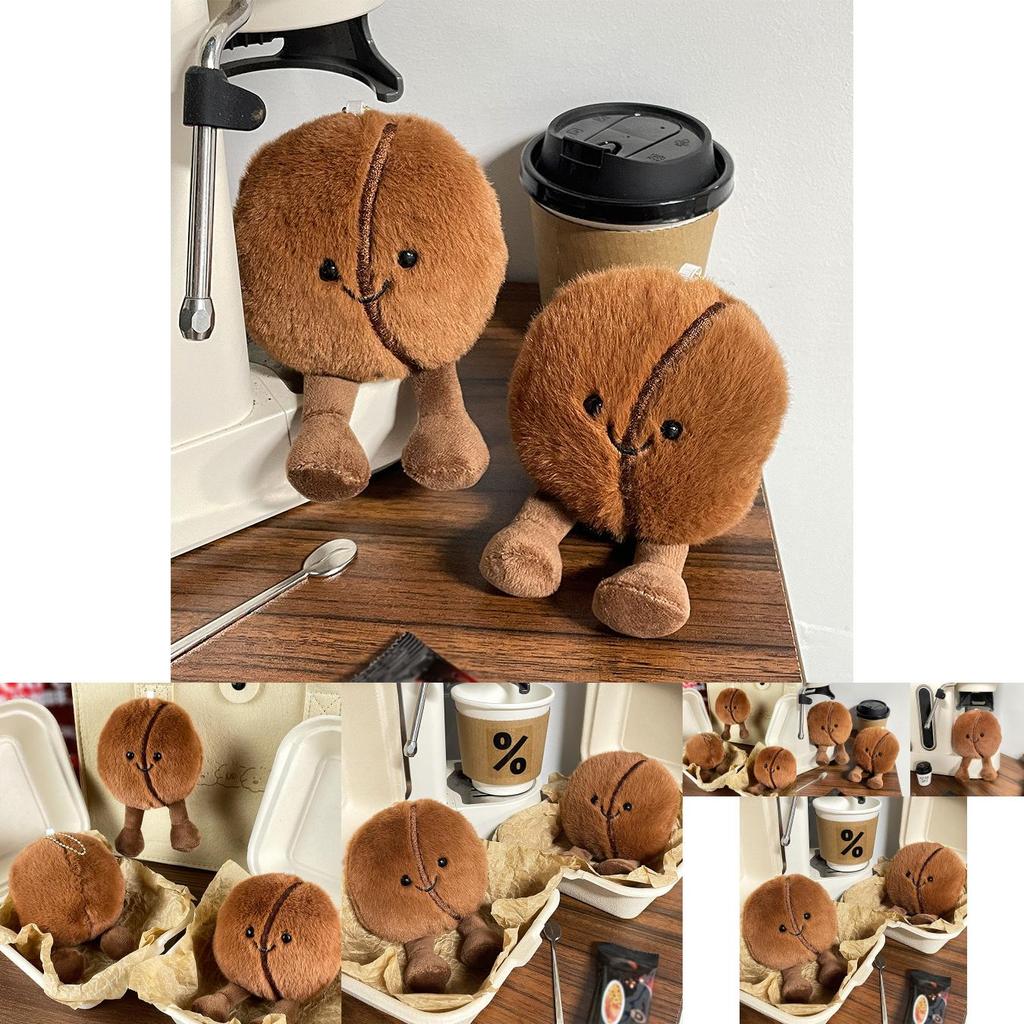 Adorable Coffee Bean Plush Toy Creative Cartoon Food Doll Perfect For Kids Gifts