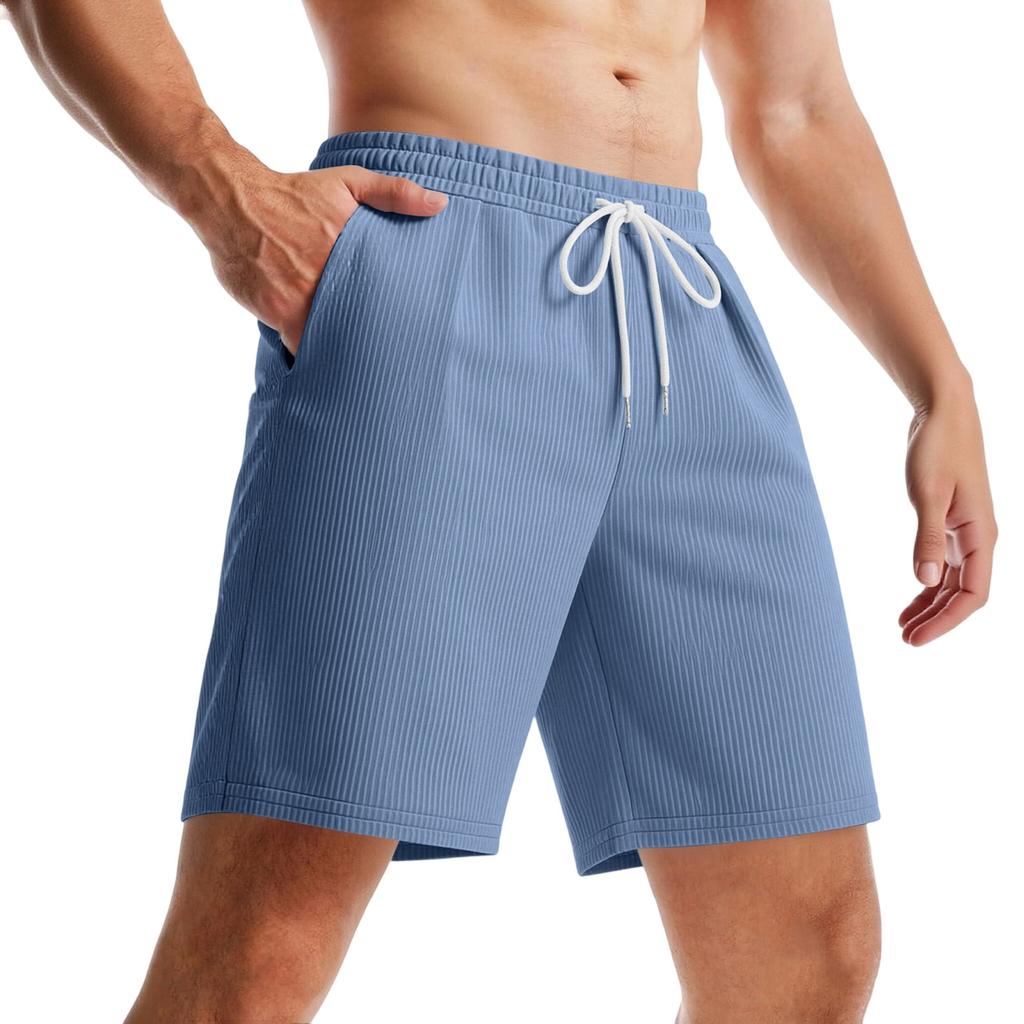 Men Lightweight Breathable Corduroy Drawstring Waist Shorts Casual Five Inch Inseam Sport Relaxed Fit Shorts for Outdoor Activities