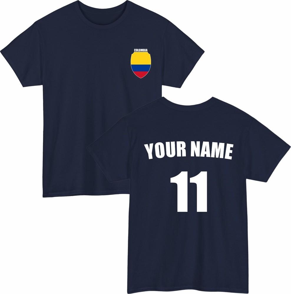 Personalised Colombia Football TShirt Custom Name And Number Sports Lover Top S