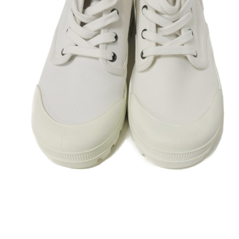 Used Patapan Lace-up Shoes 10431 343142198C.01BC 7900 38 Short 9.8" 6 Triomphe Canvas White Women's from Japan AUTHENTIC