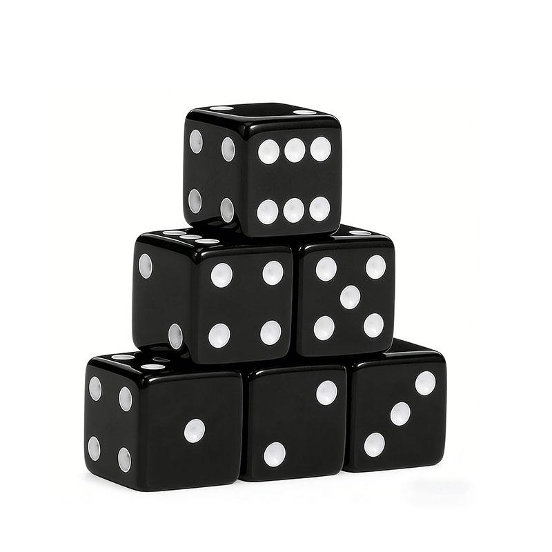 19mm Casino Theme Party Dice Sets Acrylic Large D6 Opaque Dice Bulk for Board Games Birthday Theme Party Supply 6pcs