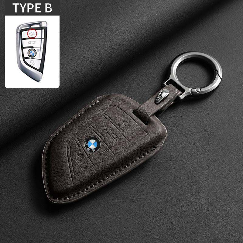 Leather Car Key Case Full Flip Shell For BMW 1 3 5 7 Series 320i 530i 550i F20 F15 F16 F48 G20 G30 G01 G02 G05 G11 X1 X3 X4 X5 NH8