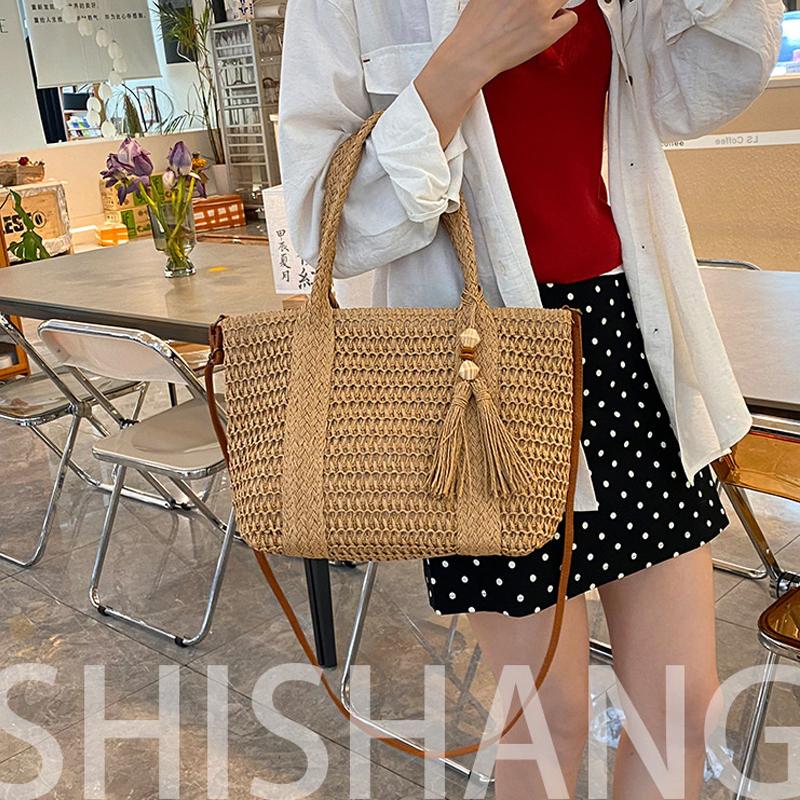 Summer Large Capacity Straw Weaving Tote Bag Women'S Shoulder Bags Crossbody Bag