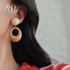 Hong Kong Style Retro Polka Dot Earrings: Playful Red Ear Clips for Girls and Women