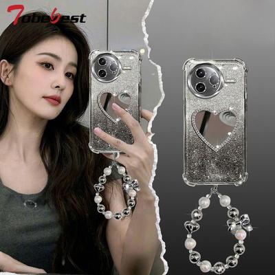 Glitter Shockproof Plating Love Mirror Bracelet Case for Xiaomi POCO F7 Ultra M7 Pro 5G Silicone Cover
