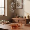 Glass Incense Holder Brass Nine-hole Incense Stick Holder with Glass Ash Catcher Incense Burner for Meditation Yoga Spa