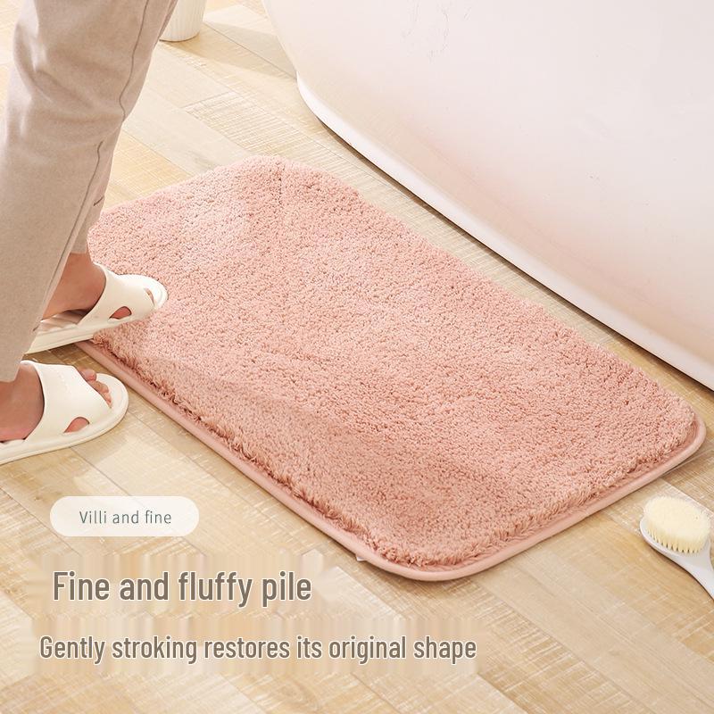 Thickened Anti-Slip Bathroom Floor Mat: Water-Absorbent Plush Doormat for Toilet, Entrance, and Bedroom