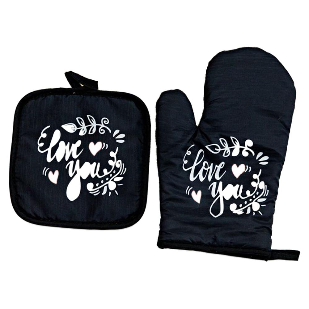 Cheap Valentine Day Polyester Oven Mitts Kitchen Nonslip Cooking