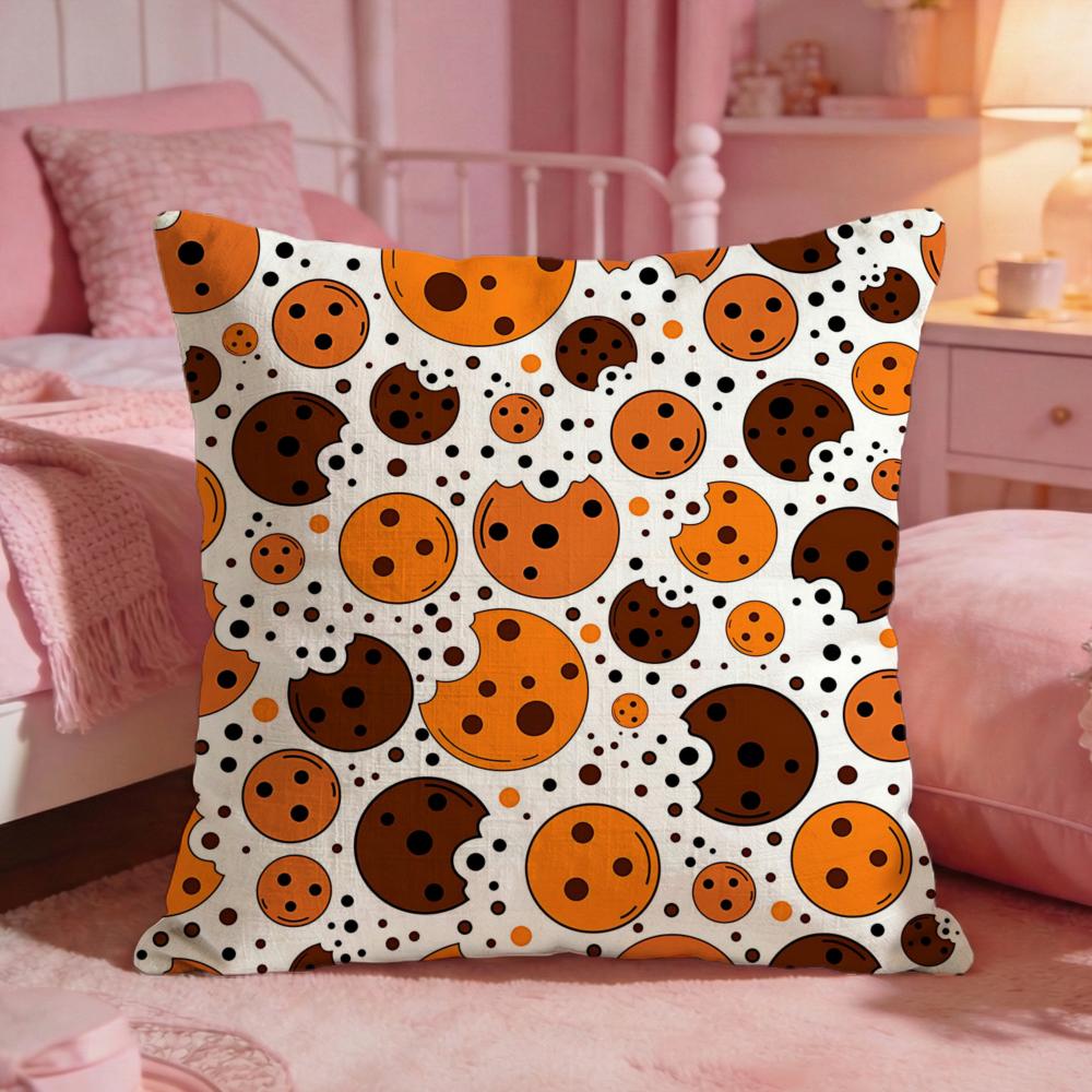 FoodcookieS Cushion Cover Premium Comfort Reversible Pillow Cove Two In One Design for Any Room Car Interior