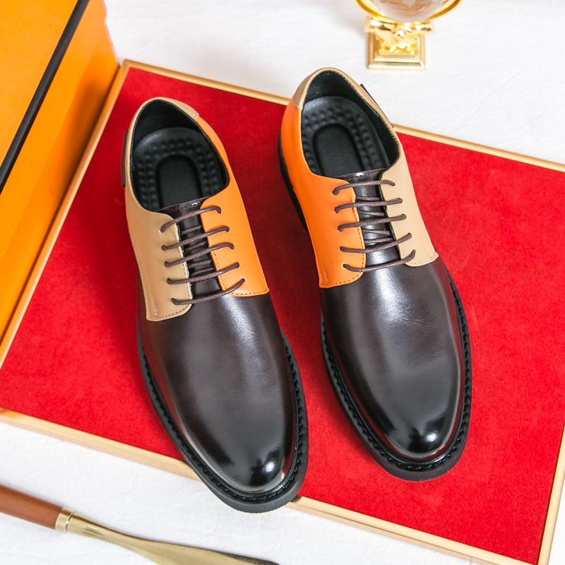 2025 Genuine Leather Mens Dress Shoes Black Formal Social Shoe Male Business Wedding Derby for Man Luxury Italian Oxford Loafers