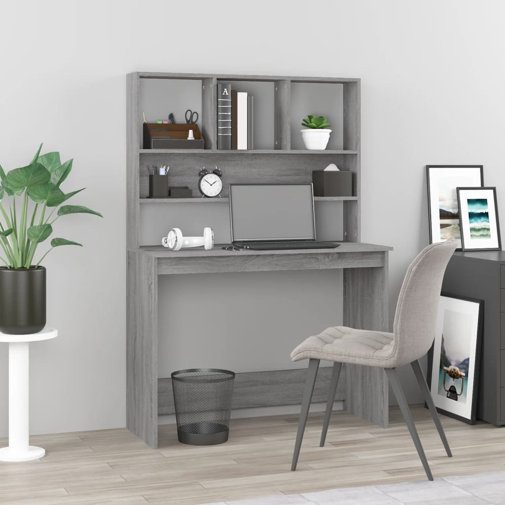 Büroschreibtisch Mit Bücherregal, Computertisch Mit Ablagefach, Aufbewahrungs- Und Schminktisch, 102x45x148 Cm