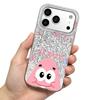 Case for Iphone XS Max 12 15 17 Pro 11 Air 18 Pro Max 13 14 16 Plus XR Silver Glitter Crackle Background Pouting Patrick