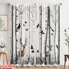 2pcs,2D plane printing Minimalist Curtains Forest Fauna Versatile Durable Polyester (without rod) Room Decor Ldeal for Bedroom,