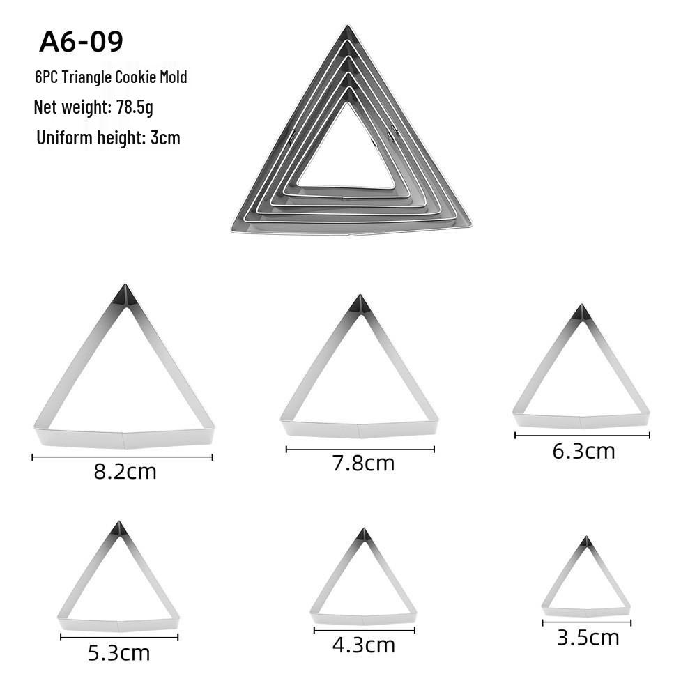 Stainless Steel Cookie & Fruit Cutter Set - Pentagram, Four-Pointed Star, Heart, Square, Rectangle Shapes