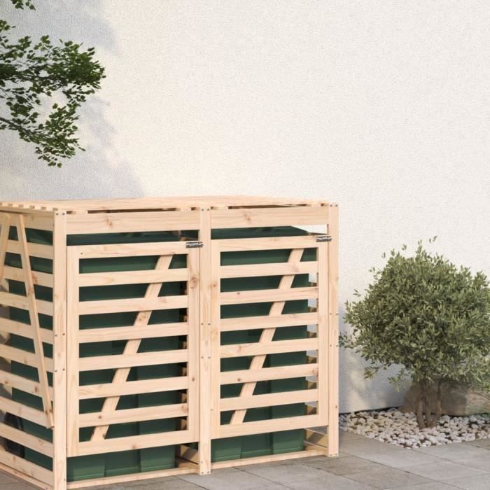 Bin Shelter Extension On Wheels Solid Pine Wood