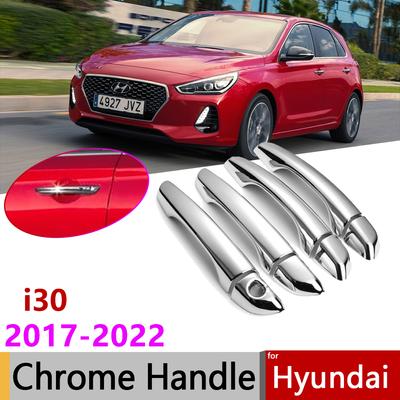 Conjunto de acabamento de alça cromada para Hyundai i30 Elantra PD GT 2017 2018 2022 Acessórios de carro adesivos