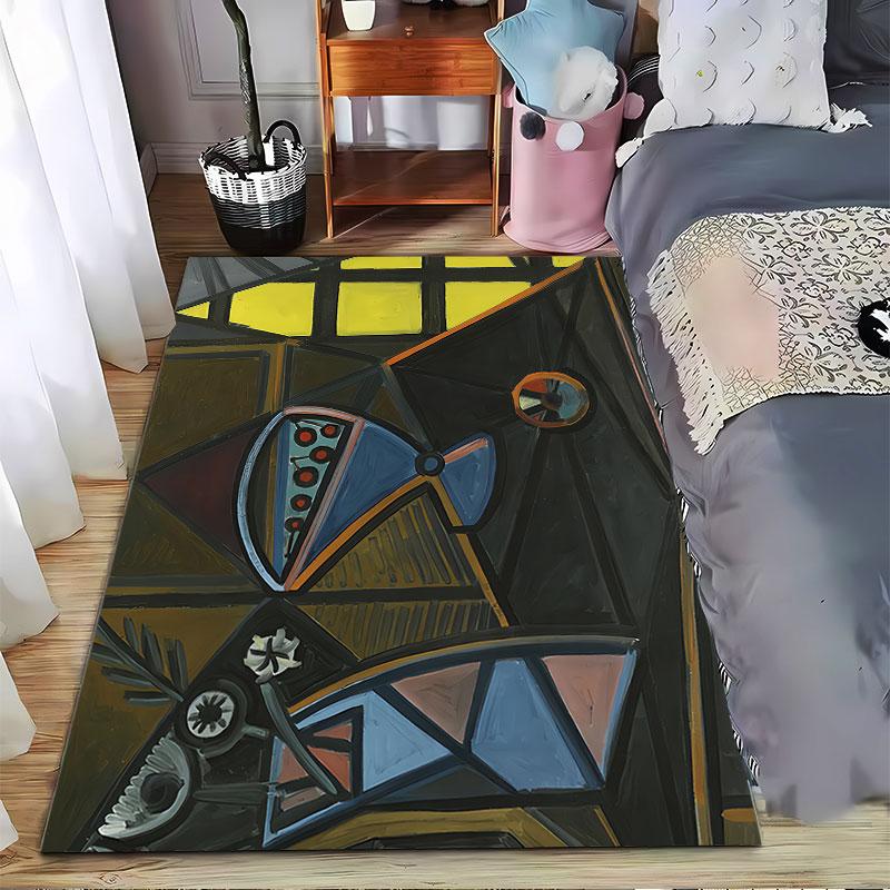 Abstract Geometric Art Carpet suitable as a non-slip mat for the living room or bedroom sofa