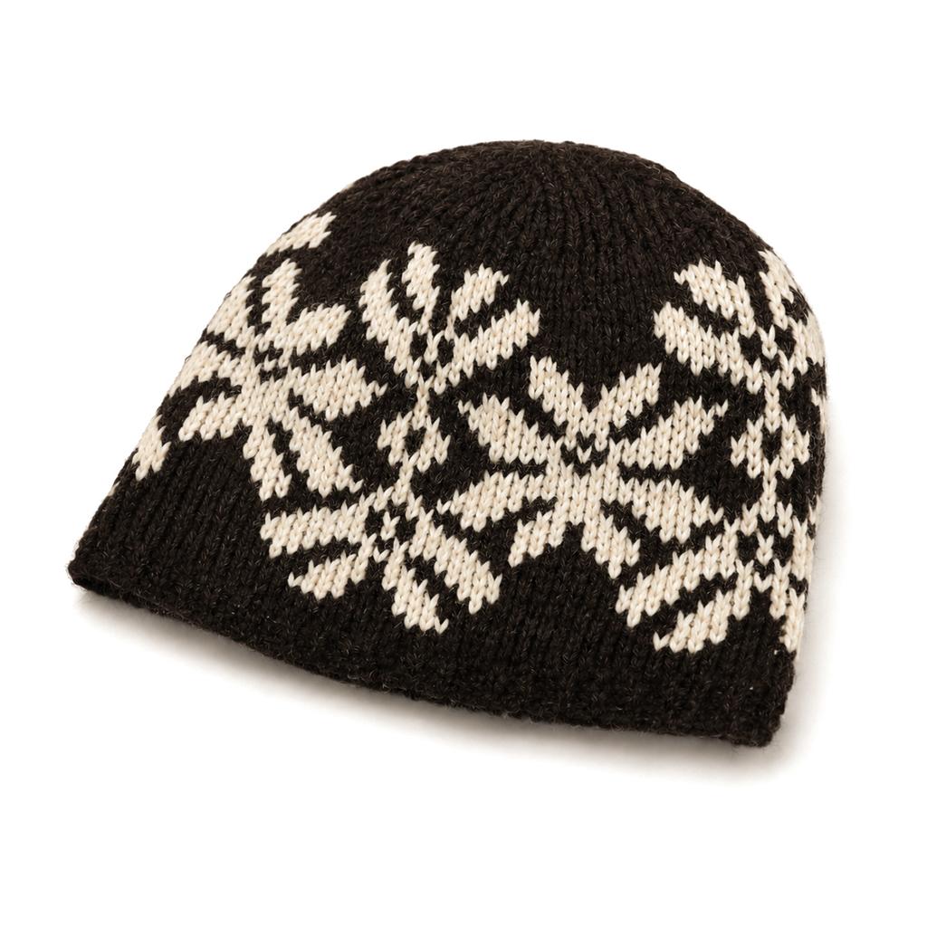 Winter women's jacquard snowflake knitted wool hat, warm ear protector, cold hat, and a basin hat.
