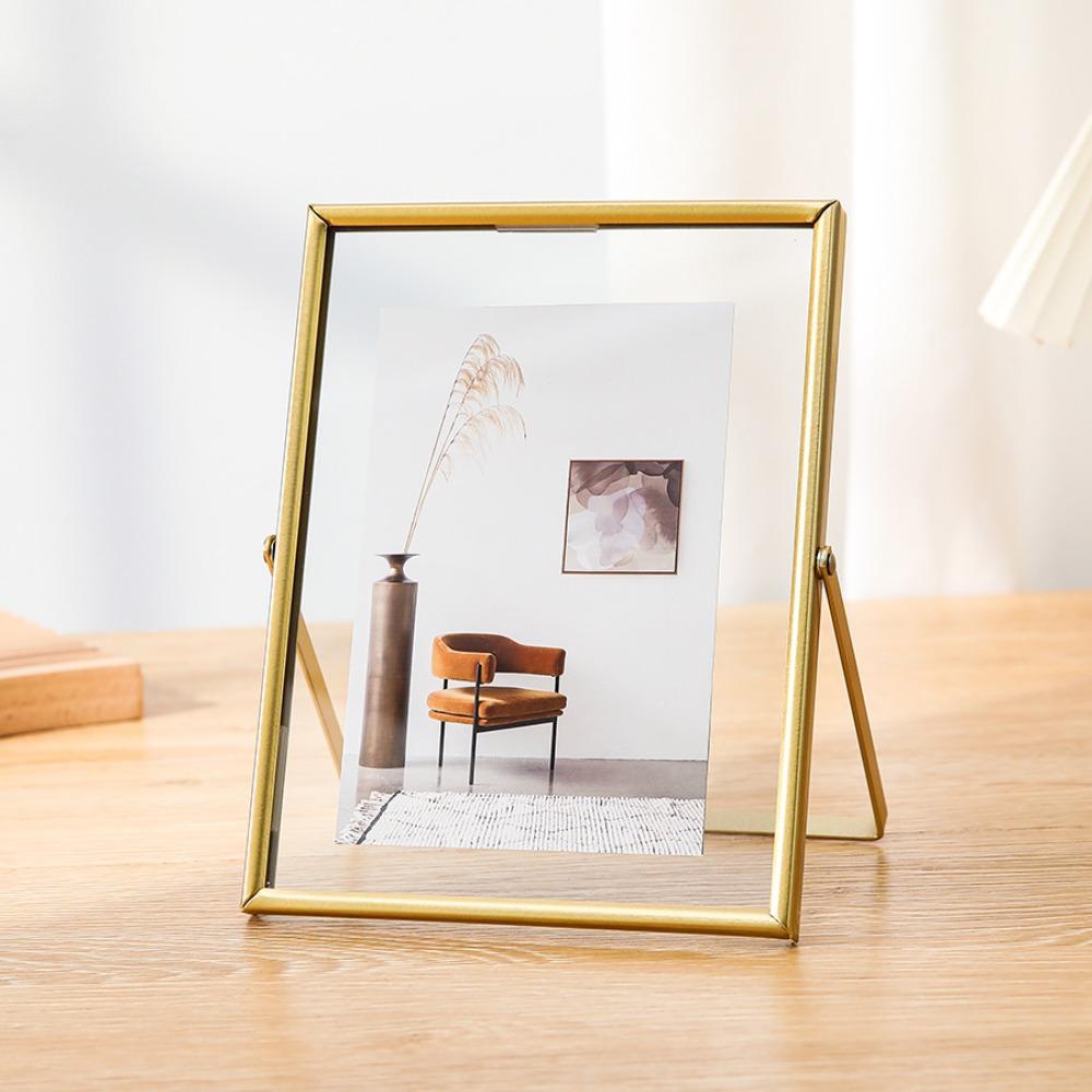 4/6Inch Storage Frame Rectangle Picture Frame Durable Metal Photo Frame  Home Desktop Decoration