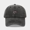 Literary and retro small love embroidery soft top fashion cap women's summer outdoor simple washed baseball cap men's autumn