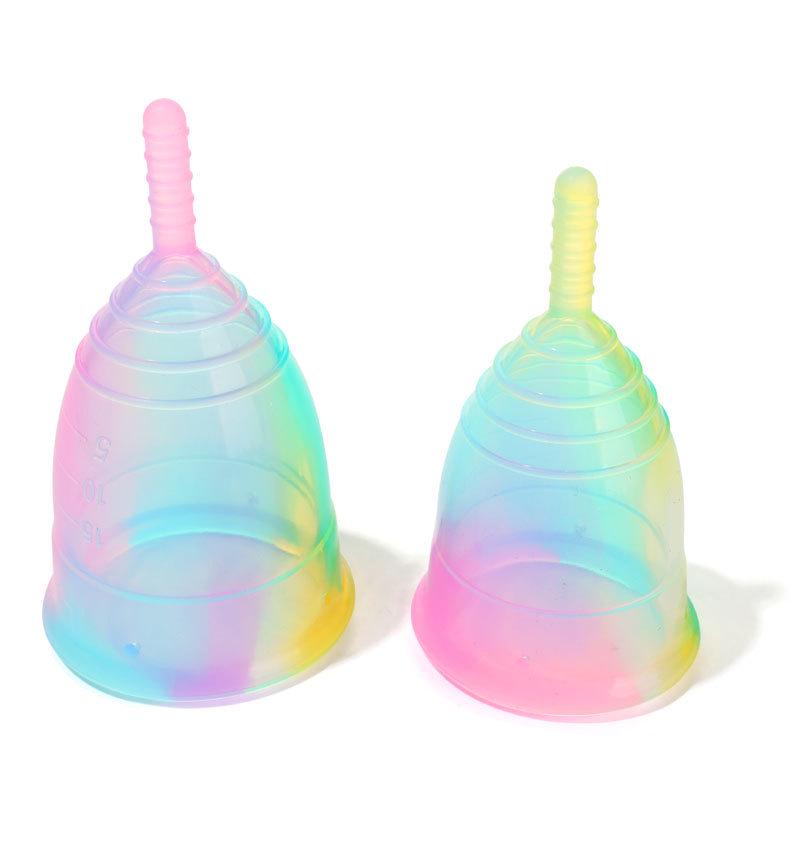 Rainbow Silicone Menstrual Cup: Eco-friendly Period Alternative