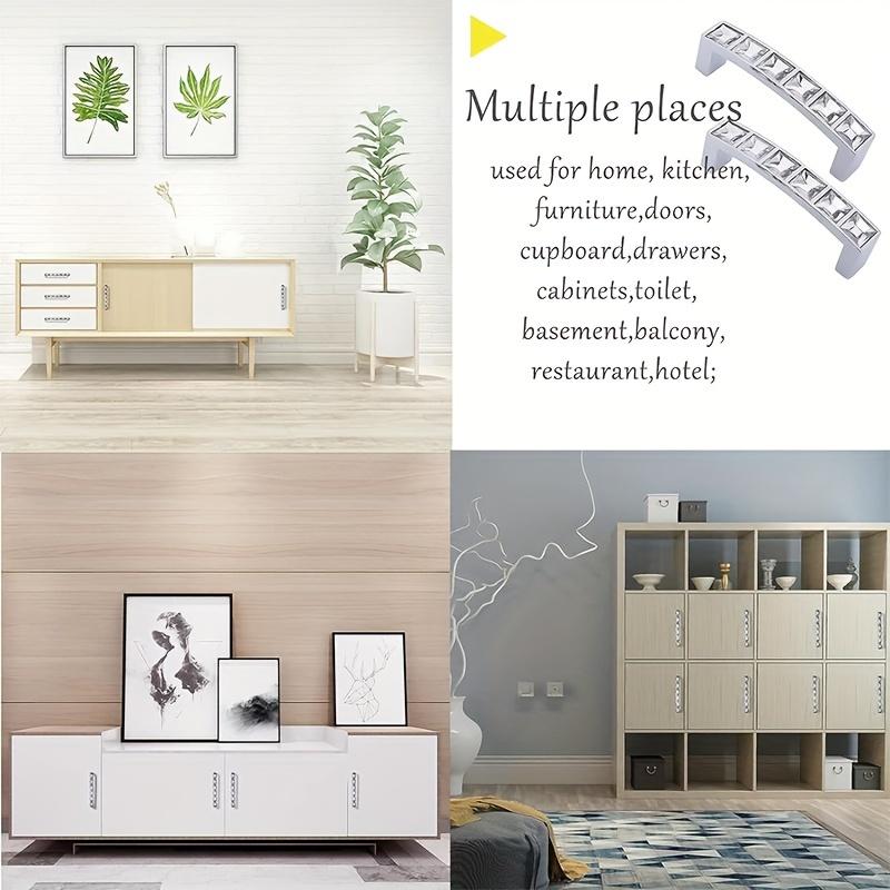 4 bucăți mânere pentru dulapuri, trăgări de sertare pentru dulap, trăgătoare de mobilă în argintiu, pentru dulapuri, dulapuri, comode, sertare, cu șuruburi, trei dimensiuni