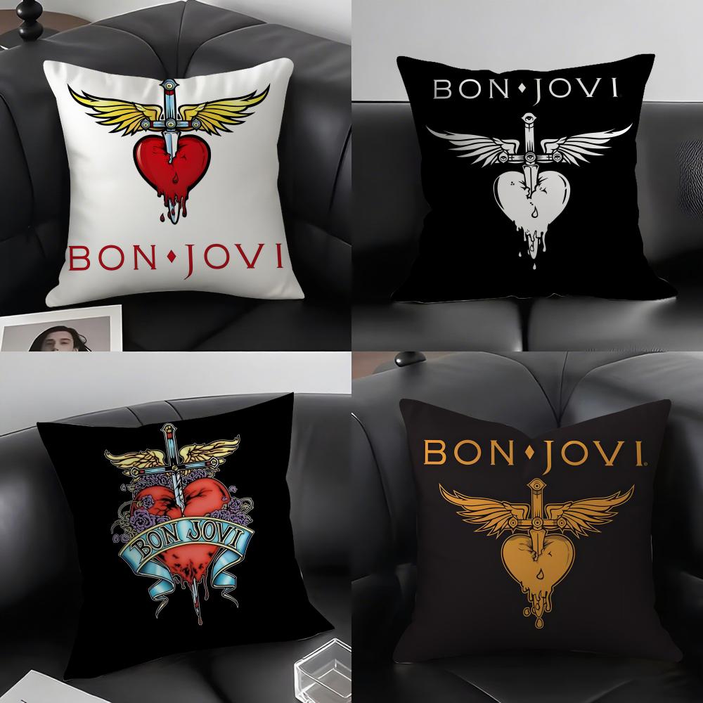 B-Bon Jovis Band Cushion Cover Pillowcase Ultra Soft Skin Friendly Fabric Cloud Like Comfort & Concealed Zipper