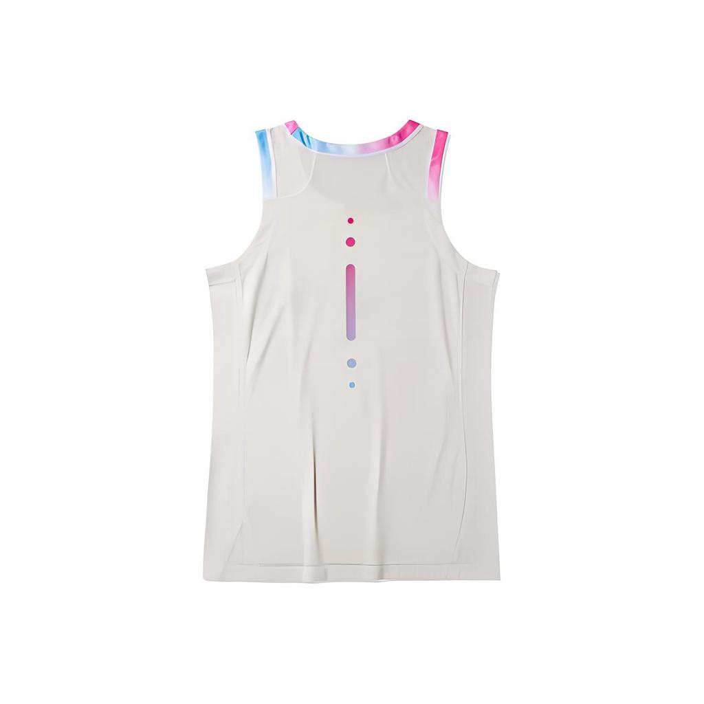 Li Ning Sports Basketball Series Logo Print Gradient Mesh Breathable Training Vest Men Vests Cloud-White AAYR391-1