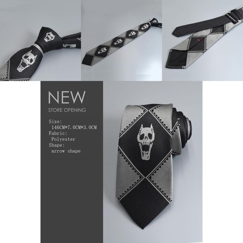 Adventure Bizarre Jojos Killer Queen Heavens Door Kira Yoshikage Black Cool Tie