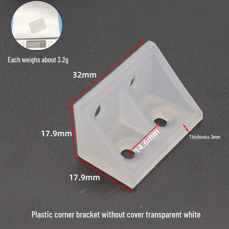 Verdickte L-förmige Eckhalterung aus Kunststoff zur 90°-Unterstützung von Schränken und Kleiderschränken