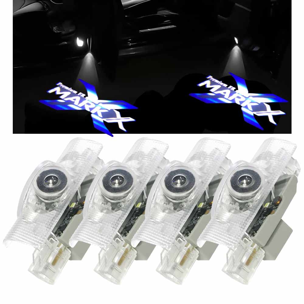 

Мини-лампы подсветки дверей Mark X, комплект с приветственной светодиодной подсветкой с логотипом для 120-й и 130-й серий, синие лампы, логотип, 4 шт., инструменты,