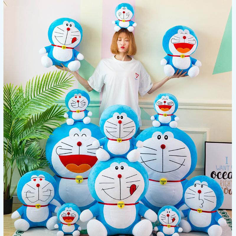 Cute Blue Robot Cat Plush Toy Soft Stuffed Animal Doll Birthday Gift For Girlfriend And Kids