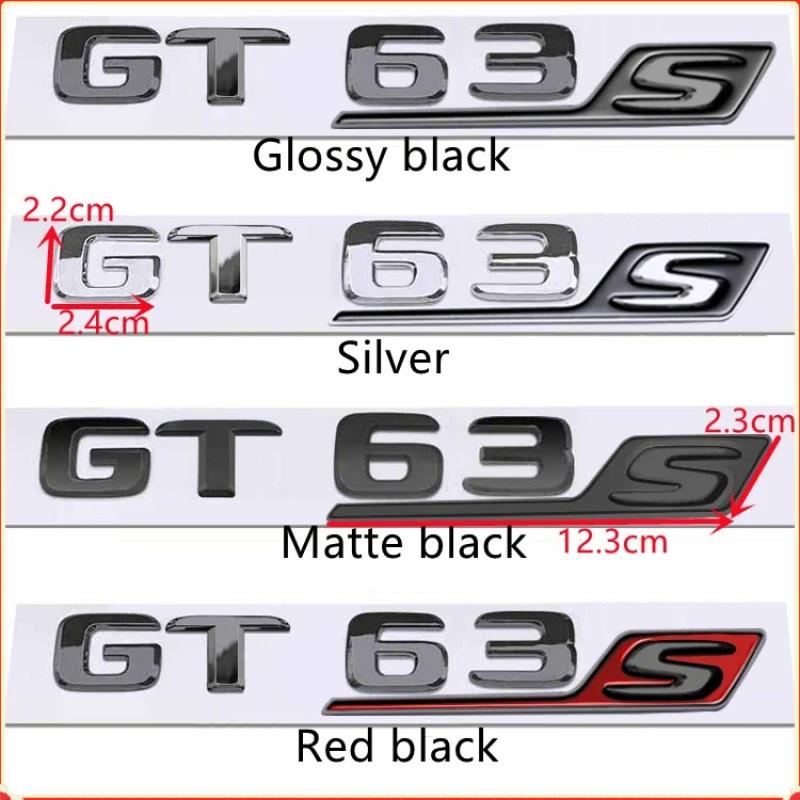 S Badge Letter Emblem Styling 3D ABS Rear Trunk Sticker Silver Black Red For Mercedes-Benz GT GTS GT63S GT43 GT50 GT53 GT63 LC6