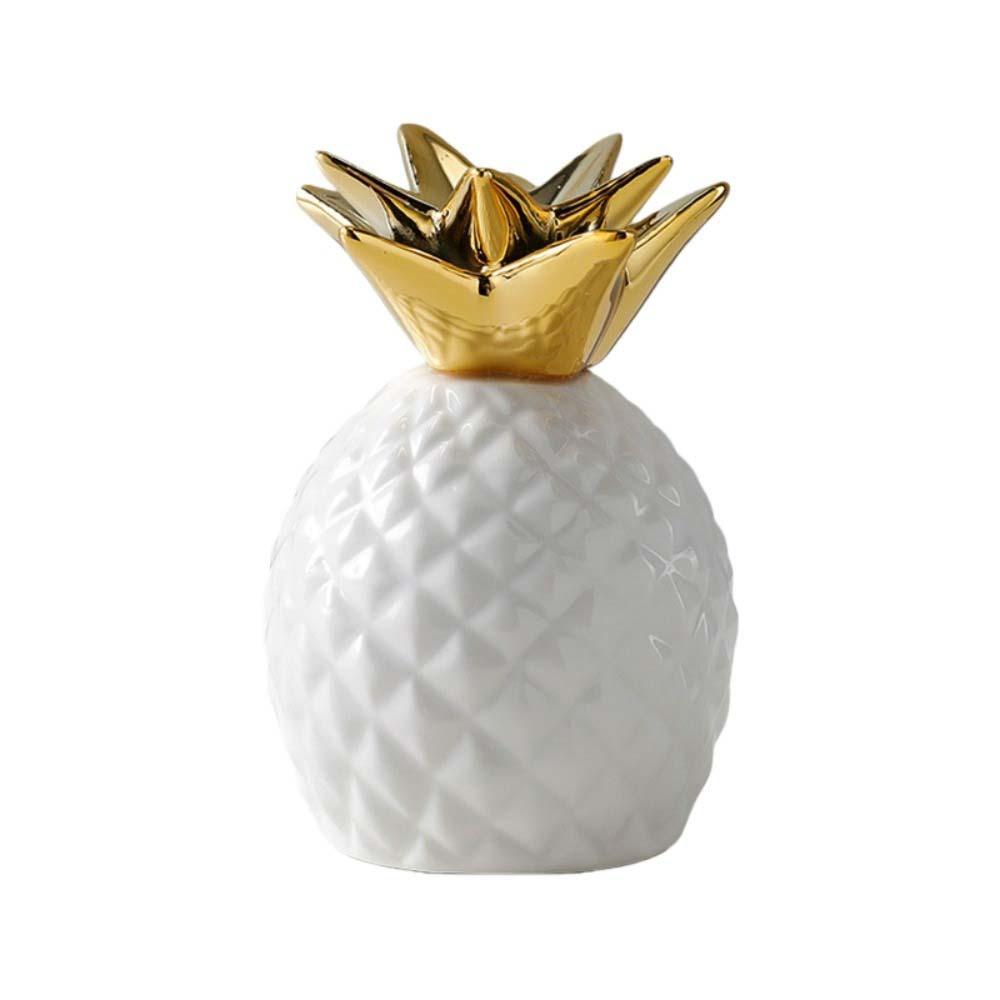 Ceramiczna Ceramiczna Skarbonka Ananas Pojemnik na Złote Fasolki Pozłacany Zbiornik na Pieniądze Oszczędności Dekoracja Biurka Ozdoby Domowe Słoik na Pieniądze