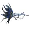 Velcro Peacock Feather Lace One-eyed Bronzing Chain, Halloween Party Mask
