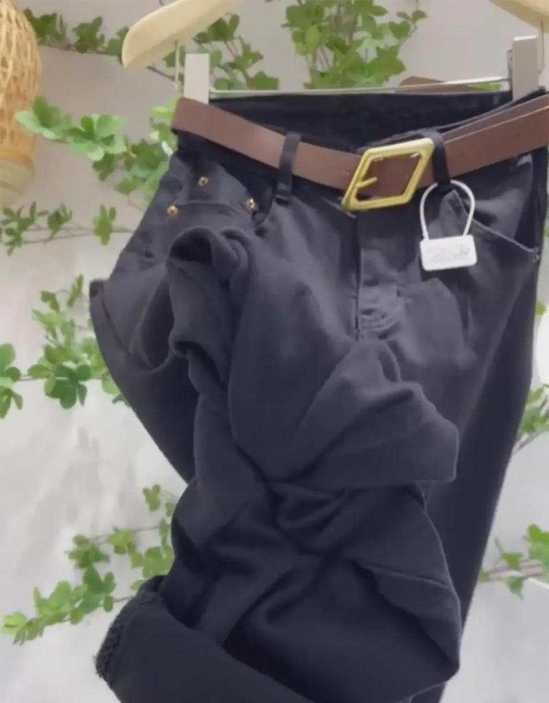 Kadınlar için Büyük Yüksek Bel Düz Paça Kot Pantolon - 2025 İlkbahar/Sonbahar, Petite Bol Kesim, Dokuz Nokta Harem Tarzı.