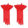 Evening Party Women Bridal Wedding Prom Lace Trim Bowknot Finger Short Gloves