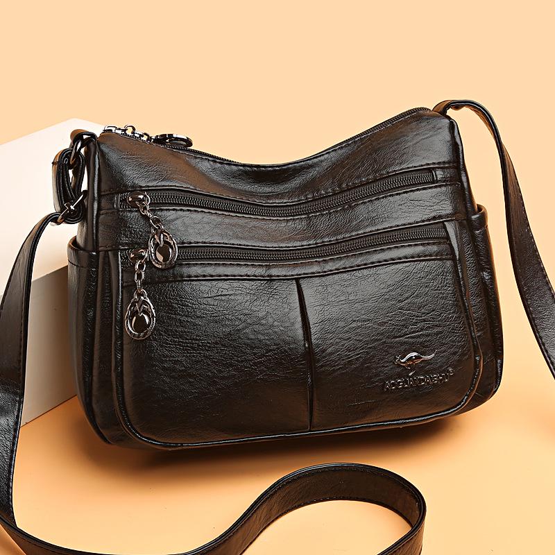 Women's 2025 Versatile PU Crossbody Bag: Fashionable, Multi-Pocket Shoulder Bag for Middle-Aged & Elderly Ladies