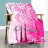 Floral Pink Home Blanket Customize Your Names Soft Comfortable Lightweight Allseason Multipurpose Blanket For Picnics Sofas Offices Beds Living Rooms