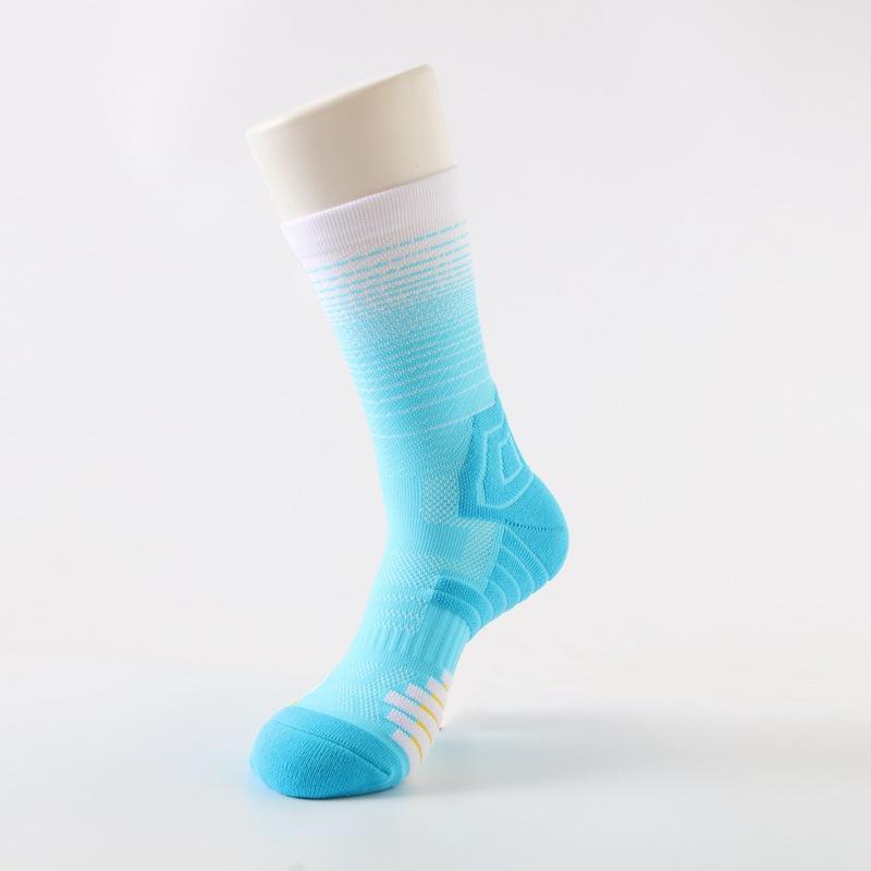 Elite Basketball Socks, Mid-calf Men's and Women's Long Socks, Towel Bottom Shock-absorbing and Anti-slip High-top Sports Socks