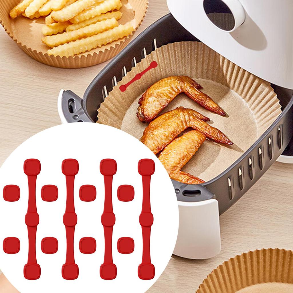 4pcs Air Fryer Silicone Magnet Buckles Red Magnets for Parchment Keeping Paper Liners in Place Air Fryer Accessories