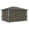 VidaXL Gazebo with Curtain 400x300 Cm Taupe Aluminium